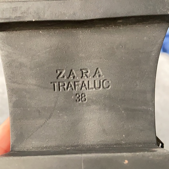 ZARA Trafaluc leather combat lace up boots - Picture 9 of 10